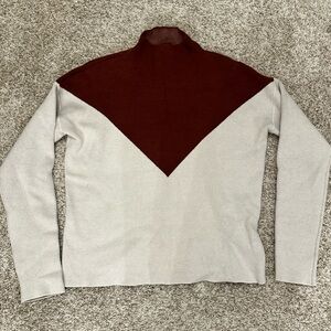 Cynthia Rowley Womens Mock Neck Colorblock Sweater